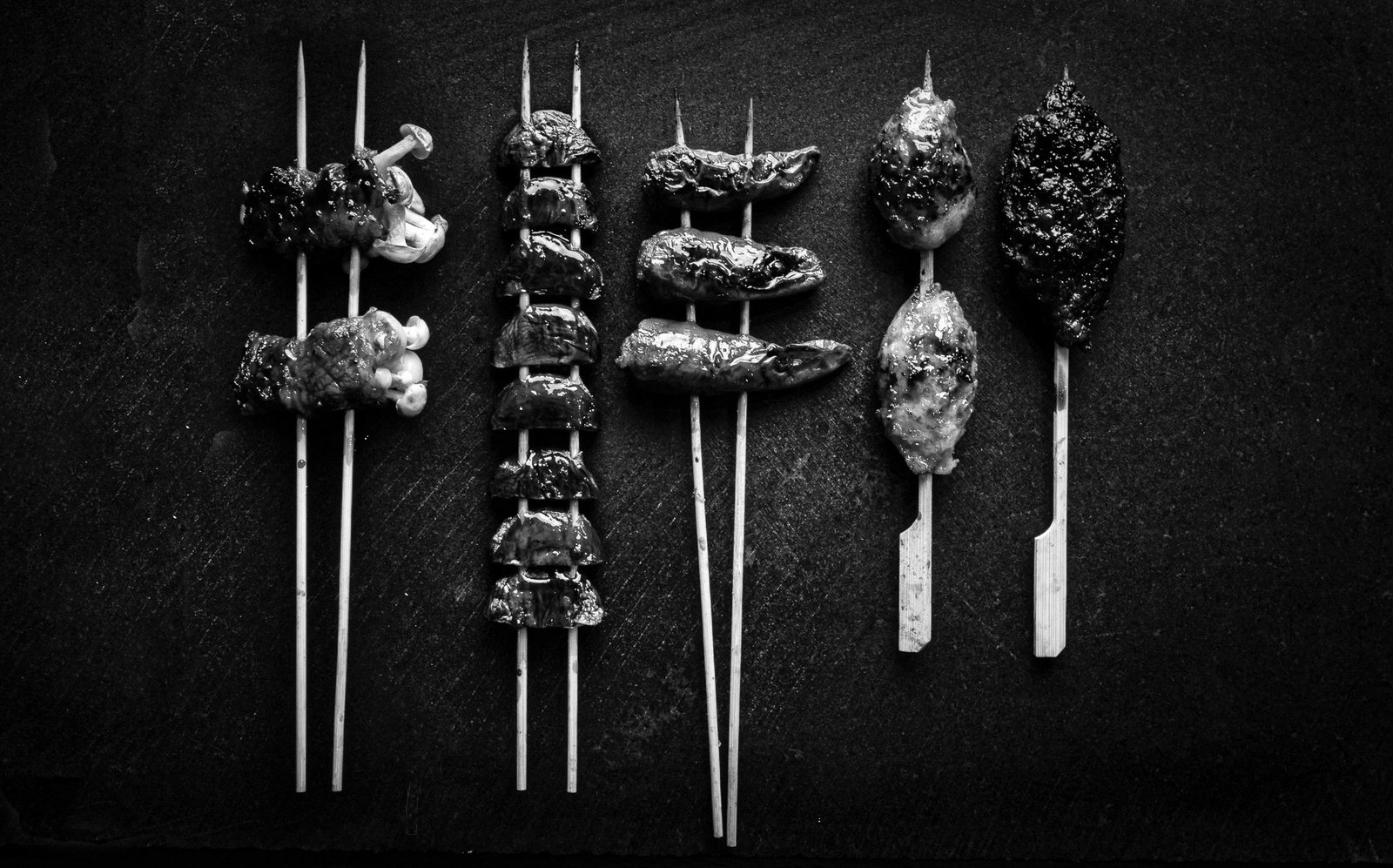 japanese-style skewers of meat and vegetables